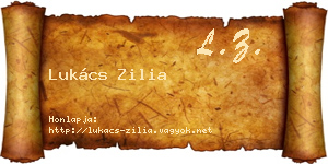 Lukács Zilia névjegykártya